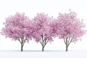 Fototapeta premium Beautifully blooming tree with vivid blossoms and full foliage, suitable for enhancing architectural or botanical projects.