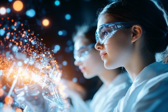 A group of students in a science lab working methodically on an experiment, their stations neat and their expressions focused