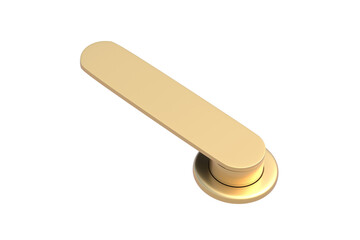 Golden door handle isolated on white background. 3d render