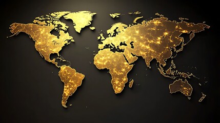 old world map on black