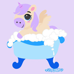 Unicorn baby purple pastel background