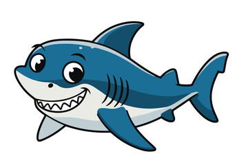 Fototapeta premium Charming Dolphin Character Vector Art, Playful Dolphin with Big Eyes and Smile, Whimsical Illustration for Nursery Decor and Ocean-Related Projects