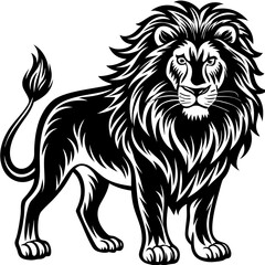 Fototapeta premium a majestic lion illustration, showcasing strength and regal poise