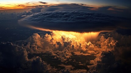 Golden Hour Celestial Storm: An Aerial Masterpiece