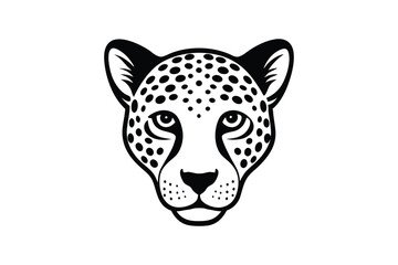 Silhouette vector art illustration of a cheetah's head.eps