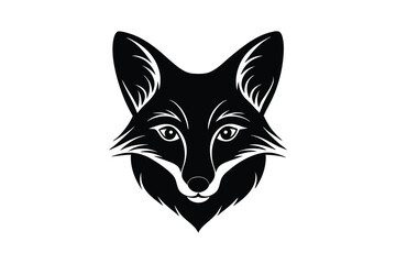 Silhouette vector art illustration of a fox's head.eps