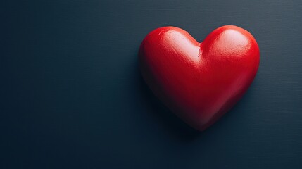 Fototapeta premium Red Heart on Black: A Minimalist Symbol of Emotion and Simplicity 
