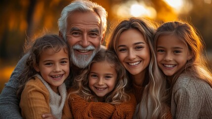 Generations Sharing a Joyful Moment Together in a Lush Outdoor Setting. Generative AI