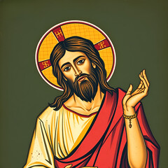 Graffiti style Jesus \ a vibrant portrait of faith and art |  an artistic stained glass window depicting Jesus Christ with vibrant colors and spiritual guidance | jesus ornaments | Jesus celebration