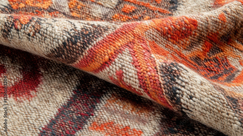 Poster vibrant textured fabric with intricate patterns and rich colors