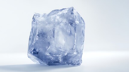 Obraz premium Ice cube on white background. Food or drink ingredient, cool, frozen, refresh