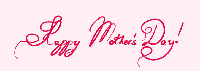 Stylized pink text in elegant script conveys warm wishes for Mothers Day. Perfect for greeting cards or online messages, adding a personal touch to any celebration.