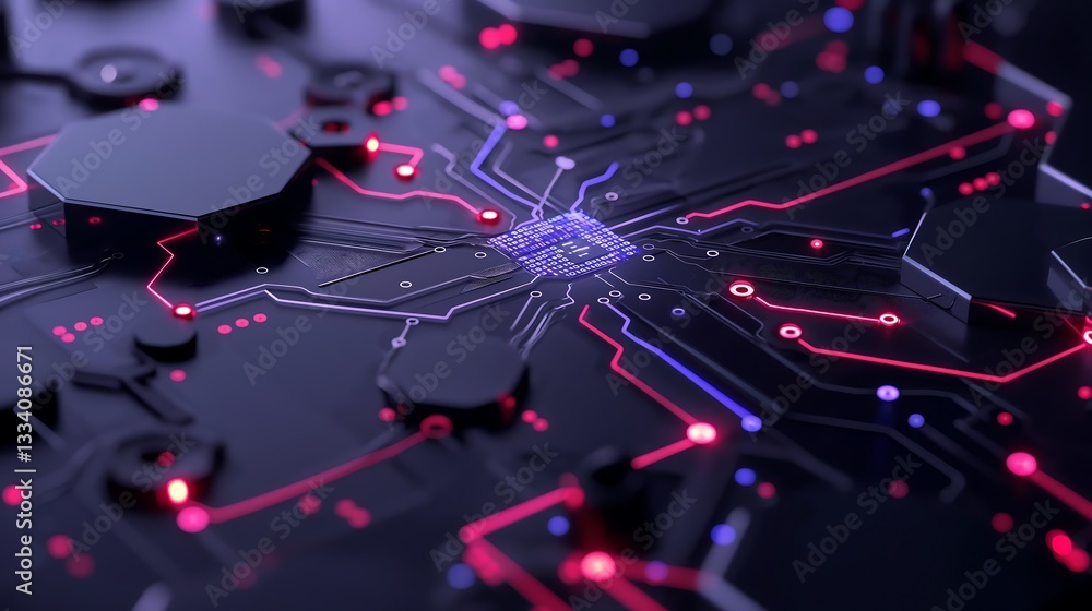 Poster a digital business ecosystem with secure blockchain transactions, encrypted financial data flows, an