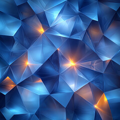 Obraz premium blue crystal background, abstract and minimalistic geometric shapes, wallpaper, dark colors 