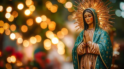 Statue of Virgen de Guadalupe Celebrating the Mexican Holiday on December 12