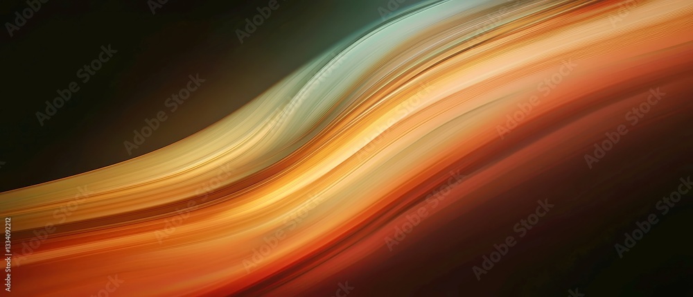 Poster colorful abstract gradient on black, a dynamic blend of warm and earthy tones, featuring a central c