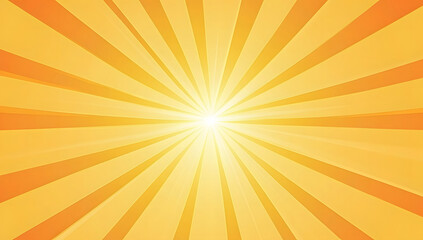 Bright Yellow Sunburst Background Radiating Summer Design