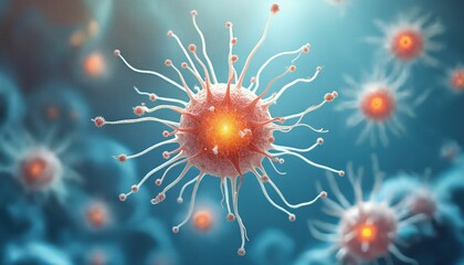 Virus Cell Illuminated in a Scientific Visualization