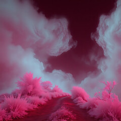 pink sky and clouds