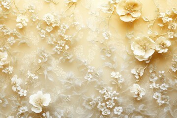 Elegant Beige Floral Lace Design Texture Background,