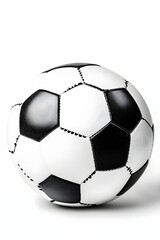 Fototapeta premium Classic black and white soccer ball on white background