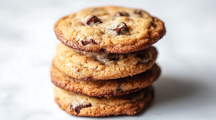  A stack of crispy chocolate cookies 