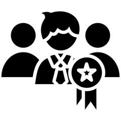 Team Leader icon in Glyph Style. Simple Vector Design. Simple Vector Glyph Icon