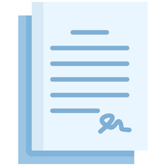 Fototapeta premium Contract icon in Flat Color Style. Simple Vector Design. Simple Vector Flat Icon