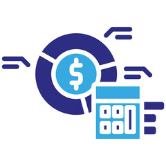 Budget icon in Glyph Dual Color Style. Simple Vector Design. Simple Vector Glyph Icon
