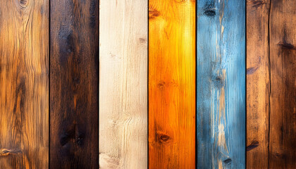 Fototapeta premium Colorful vertical wood planks background