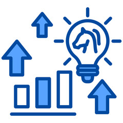 Strategy Development icon in Blue Color Style. Simple Vector Design. Simple Vector Flat Icon