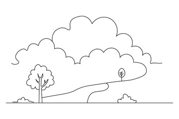 Continuous single line art drawing of speech bubble square shaped chat cloud and thought dialogue
