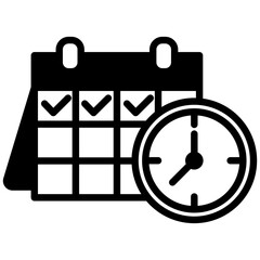 Time Management icon in Mix Filled Style. Simple Vector Design. Simple Vector Outline Filled Icon