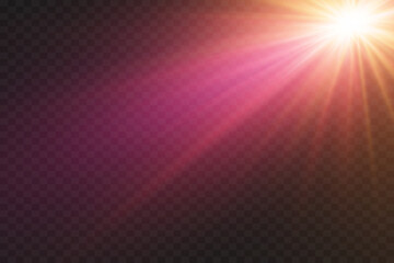 Magic flash of star and lens light rays, spark explosion, line effect.