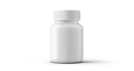 Blank white medicine bottle on white background