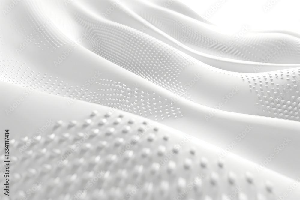Poster abstract smooth white wave texture with an arrangement of square-based pyramids and seamless folds f