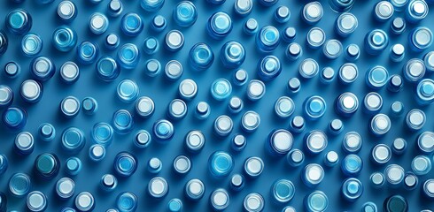 Abstract blue circles pattern on a surface