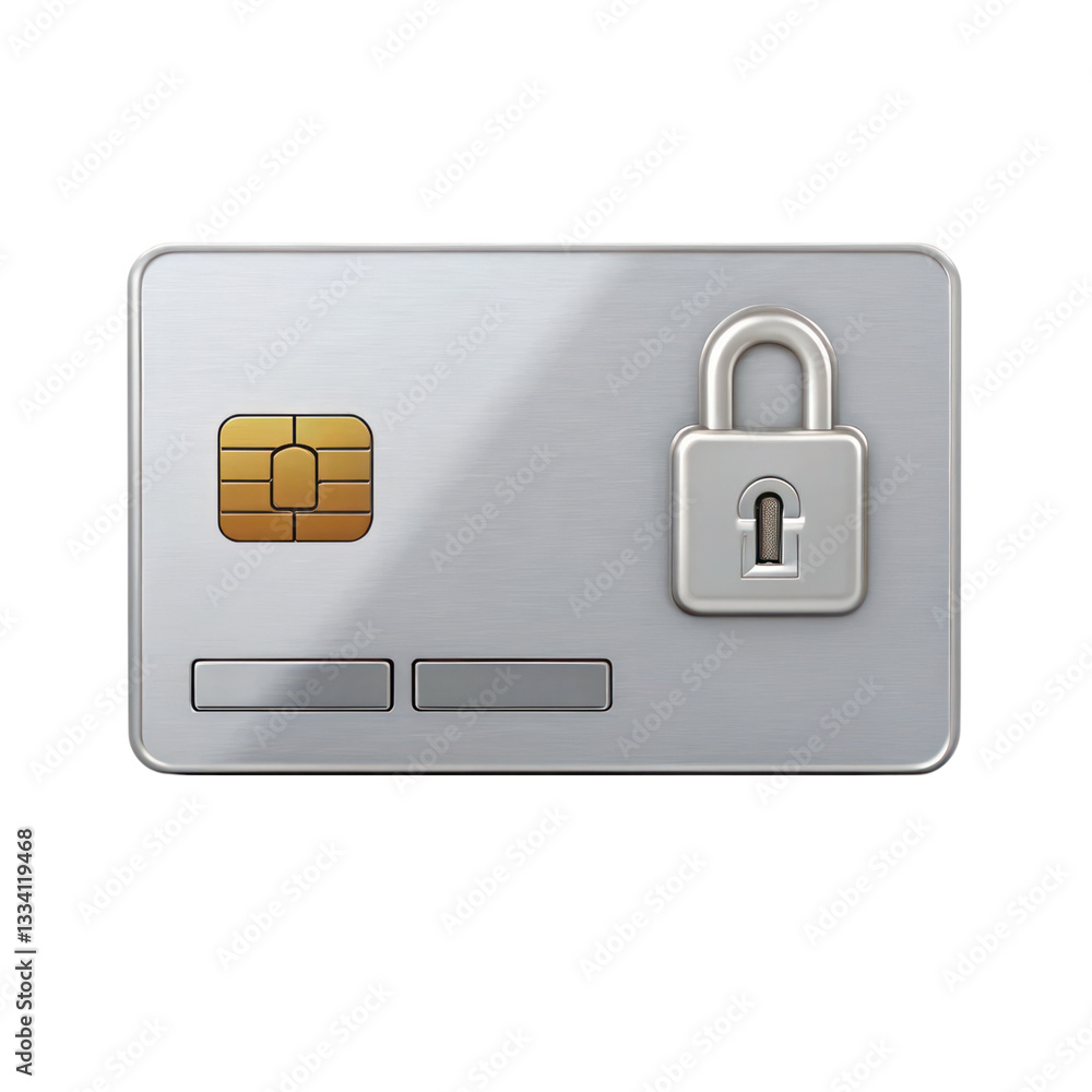 Poster secure payment card with lock symbol, representing safety in transactions