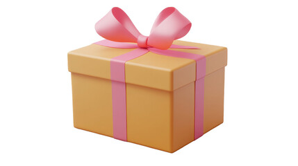 Obraz premium pink gift box with ribbon isolated on a white background