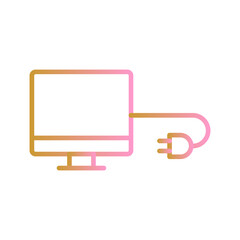 Monitor Cable Vector Icon