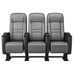 Naklejka premium Comfortable theater seats designed for immersive movie experience, perfect for watching films
