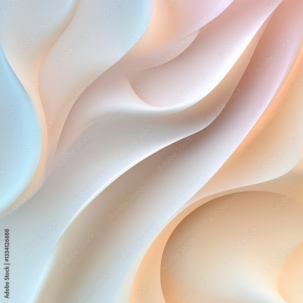 Poster abstract pastel wave background soft color gradient swirls smooth flowing curves gentle hues dreamy 