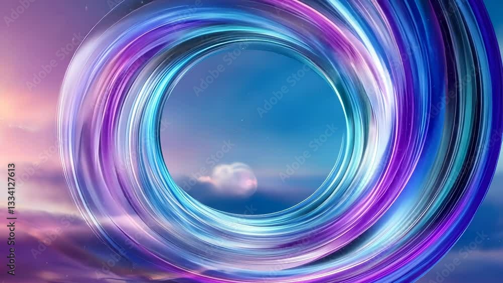 Poster smooth abstract blue circular swirling white shape creating modern abstract pattern, ideal for graph