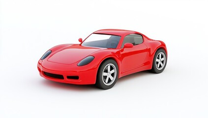 3D cartoon model of a car displayed on a white background, highlighting simplicity and fun.