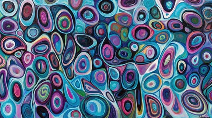 Abstract swirling colorful circles pattern