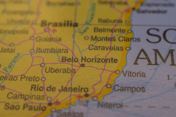 Belo Horizonte  On The World Map-Geo Political Map