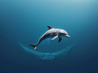 Obraz premium This dolphin logo reflects deep connection to marine life.