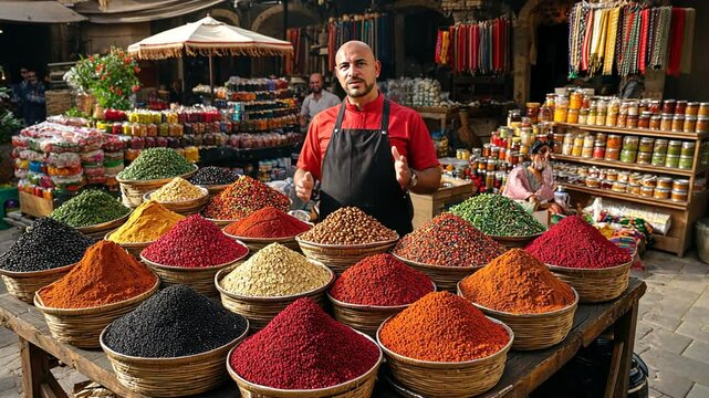 Aromatic Spices at Egyptian Market