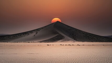desert landscape with sunset