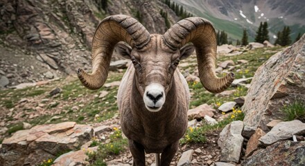 Majestic Rocky Mountain Bighorn Sheep